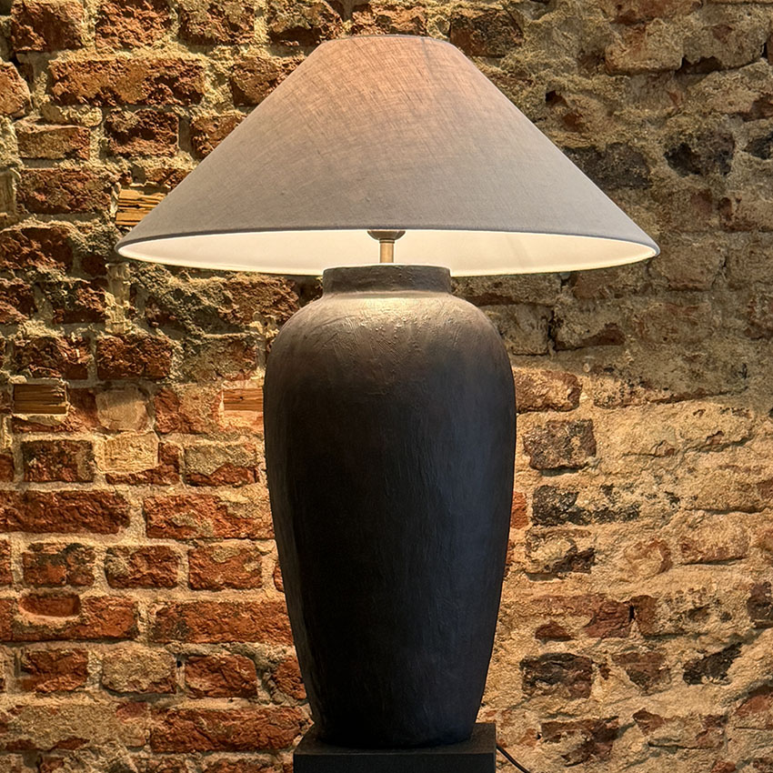 SERAMİK TABANLI KETEN ABAJUR