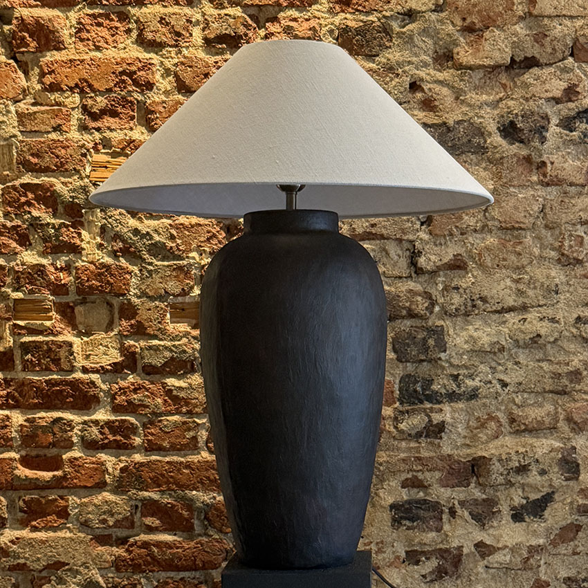 SERAMİK TABANLI KETEN ABAJUR